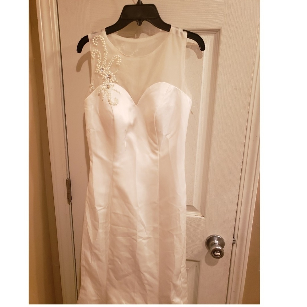 Ivory pearl beaded wedding dress